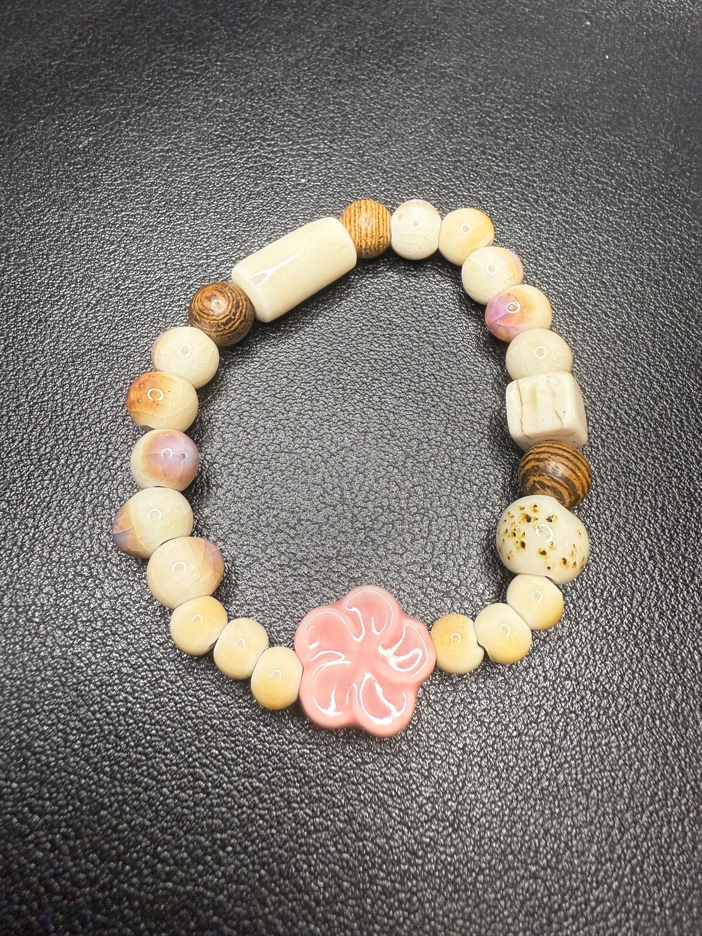 Handcrafted ceramic and wood beads