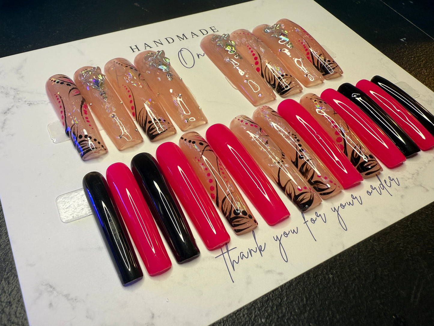 20 piece xxl pink and black set