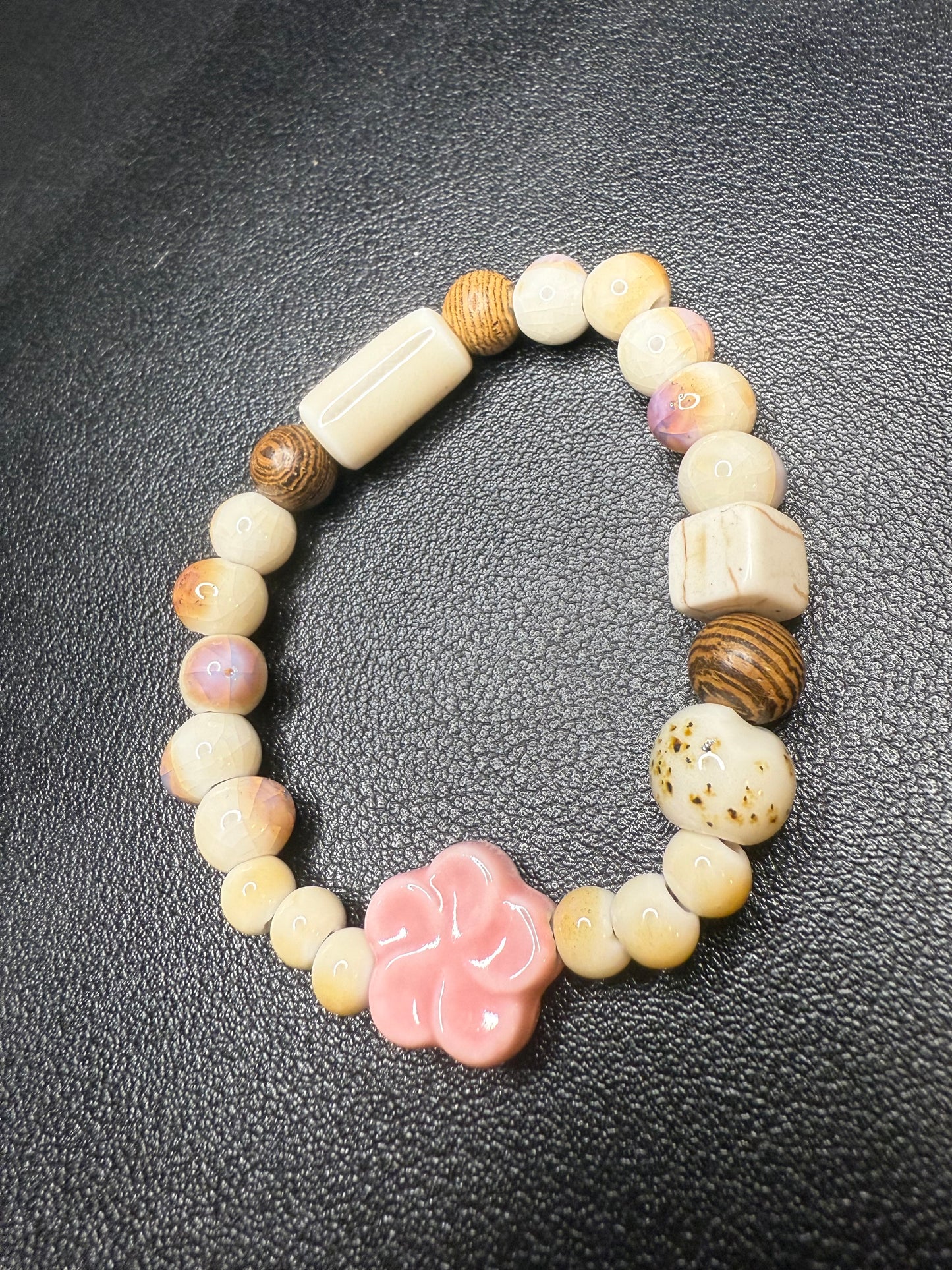 Handcrafted ceramic and wood beads