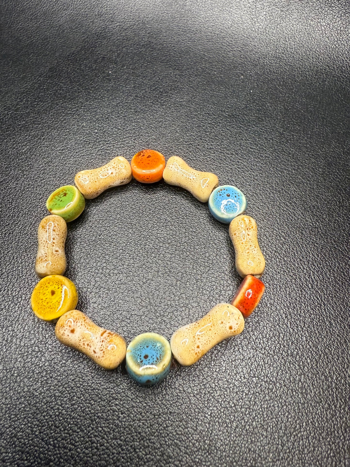 Colorful hand crafted ceramic beads