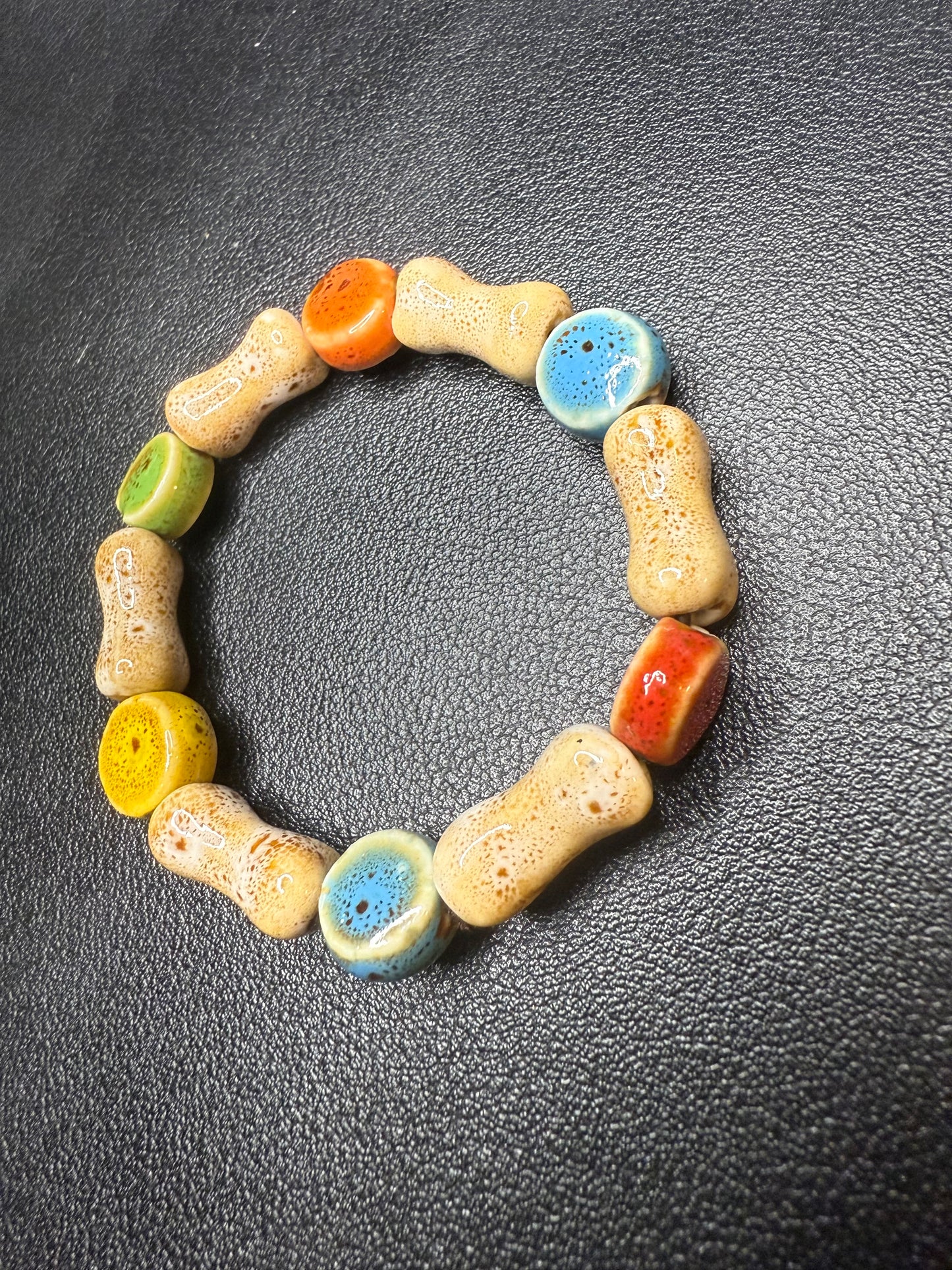 Colorful hand crafted ceramic beads