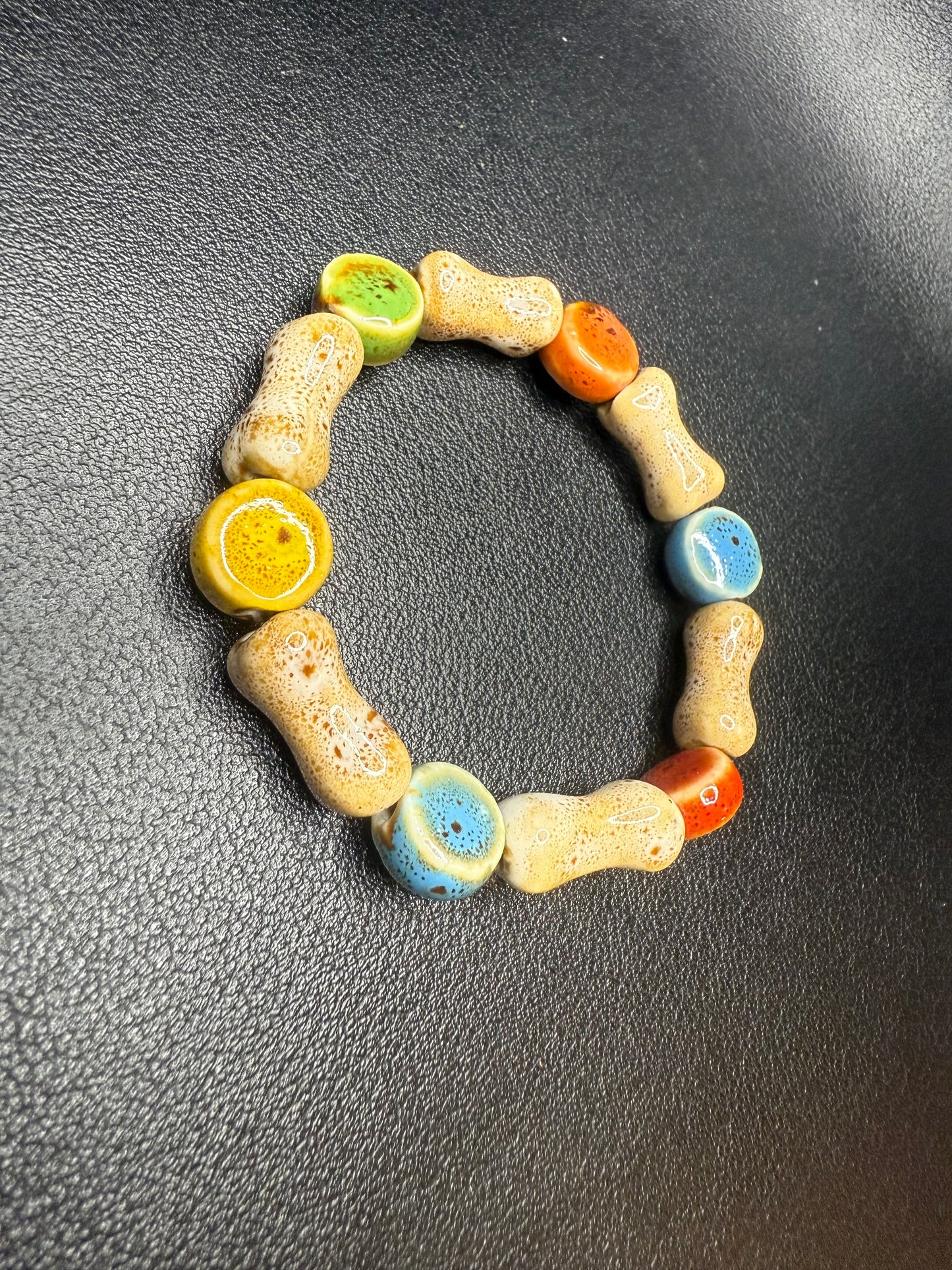 Colorful hand crafted ceramic beads