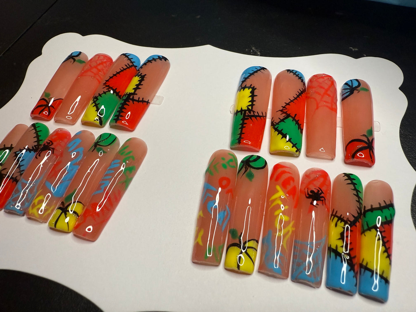 20 piece xxl handmade reusable Halloween press on nails