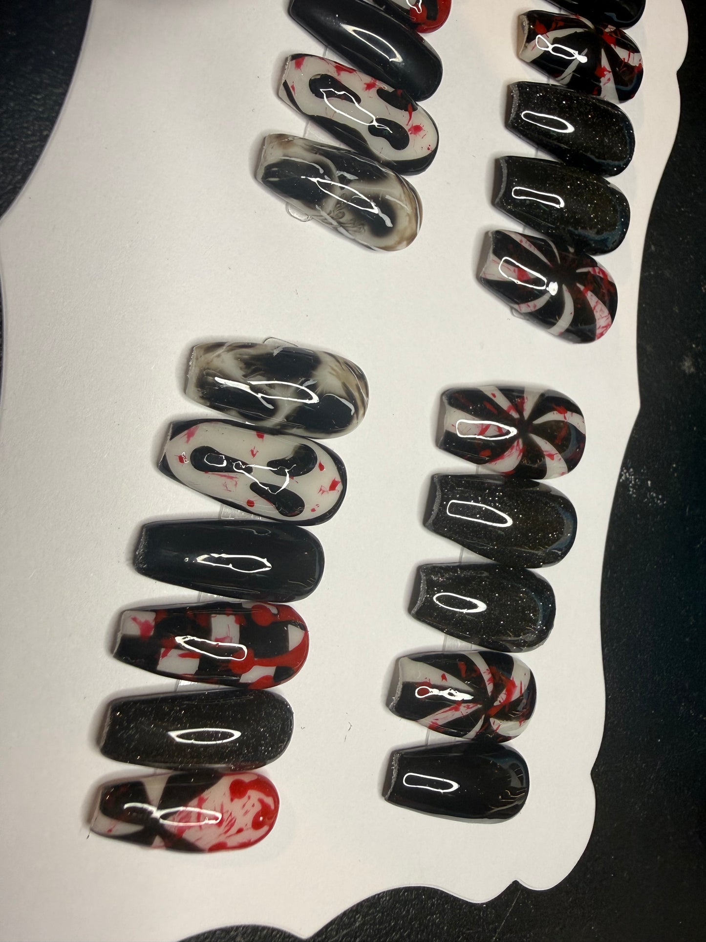 22 piece handmade Halloween reusable press on nails