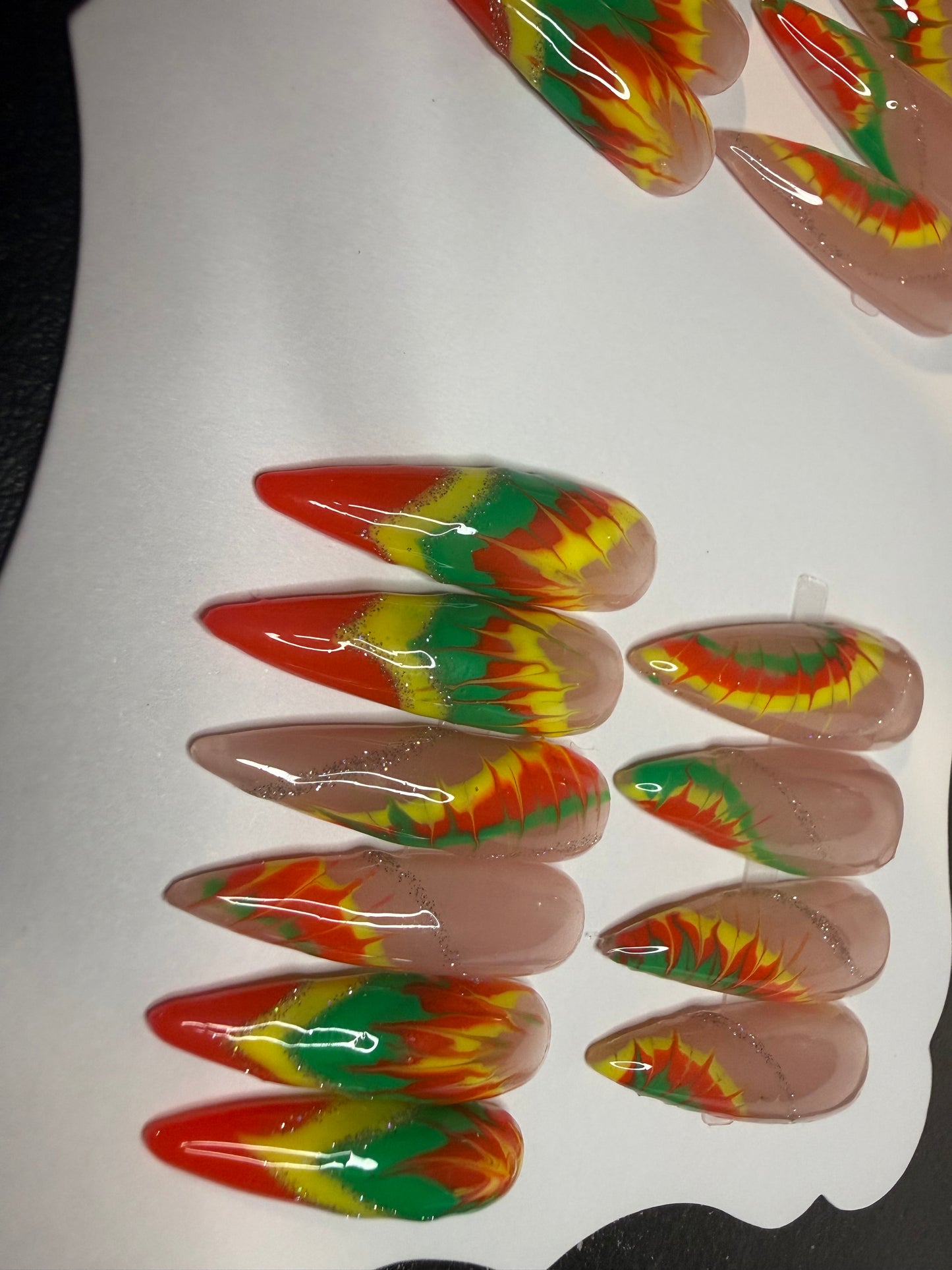 20 piece handmade reusable xxl stiletto press on nail set