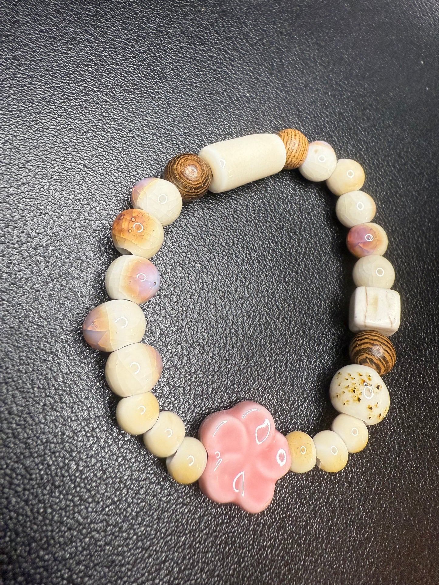 Handcrafted ceramic and wood beads