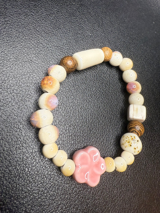 Handcrafted ceramic and wood beads