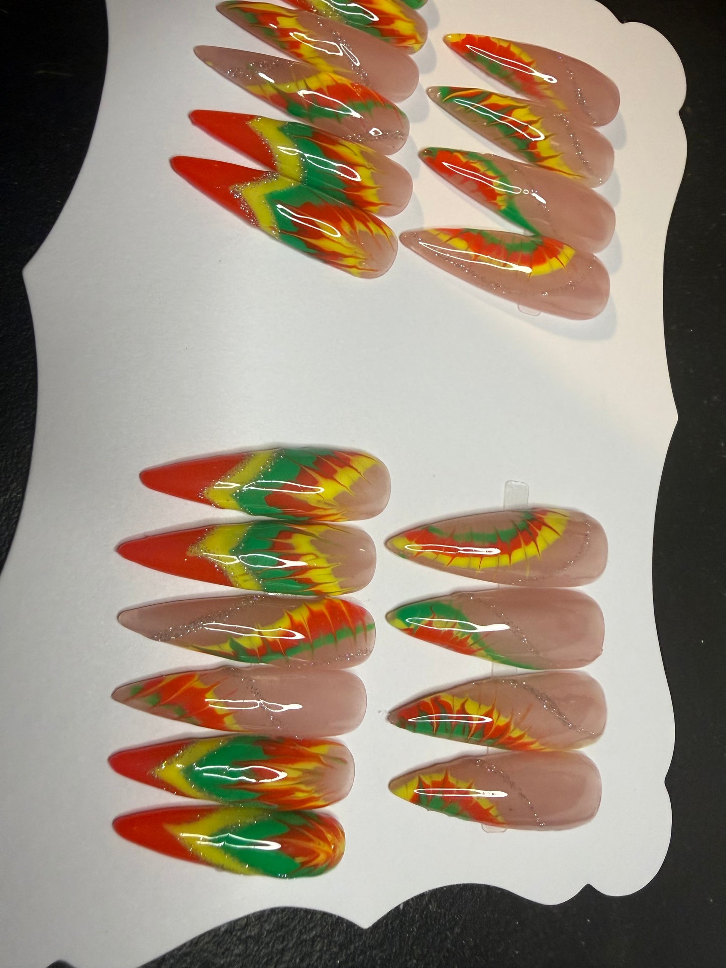 20 piece handmade reusable xxl stiletto press on nail set