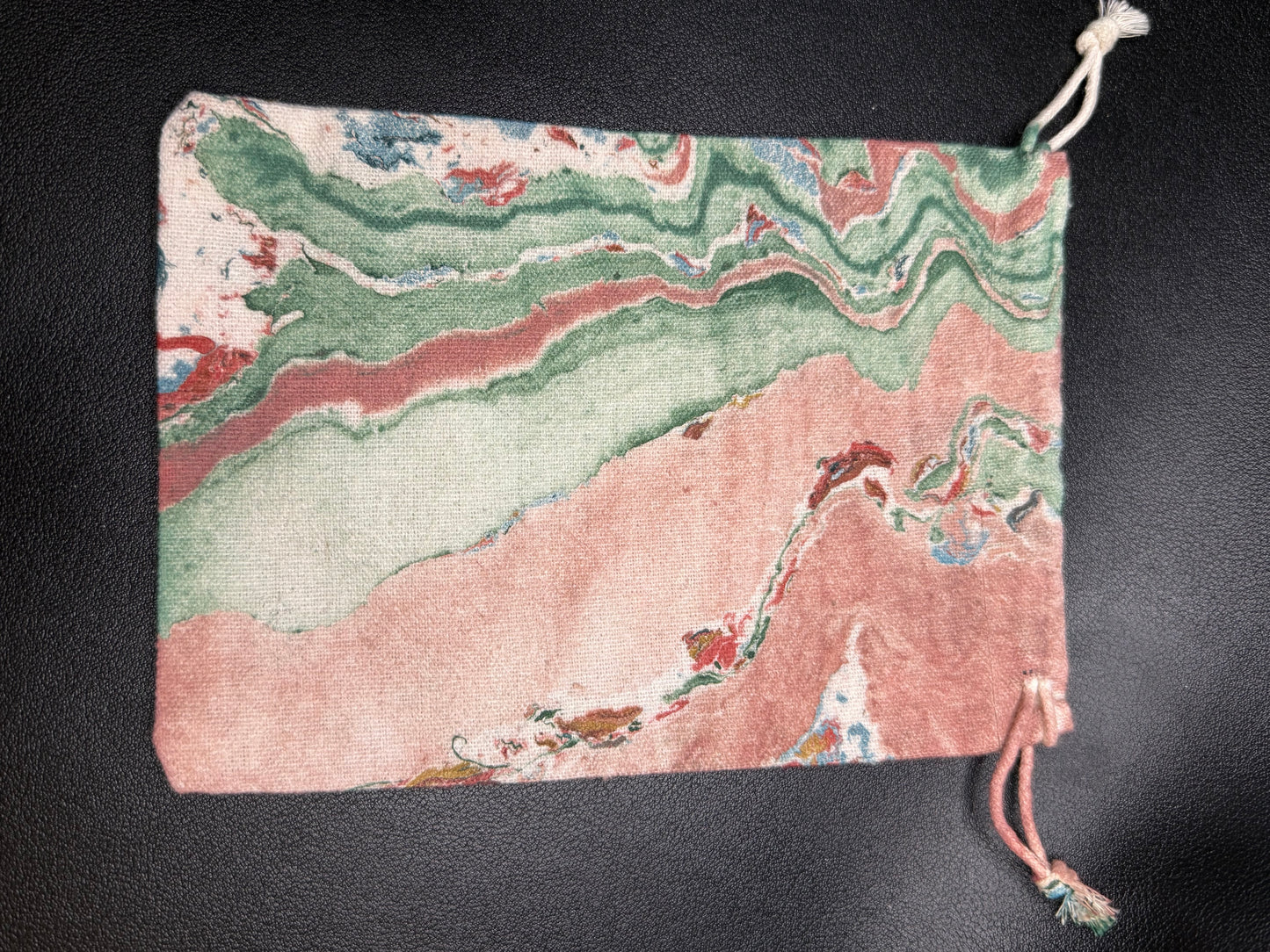 Mini canvas pull string bag