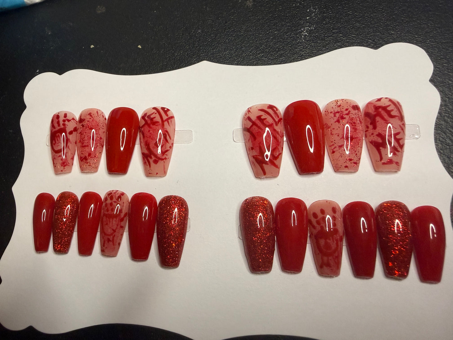 20 piece reusable Halloween handmade press on nail set