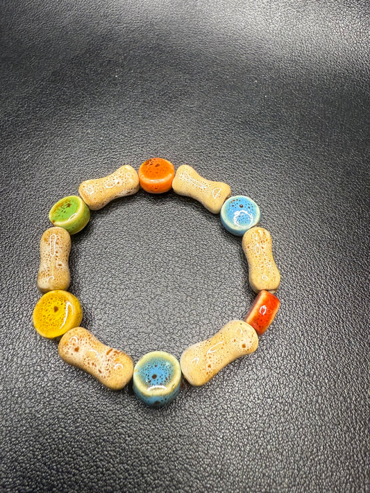 Colorful hand crafted ceramic beads