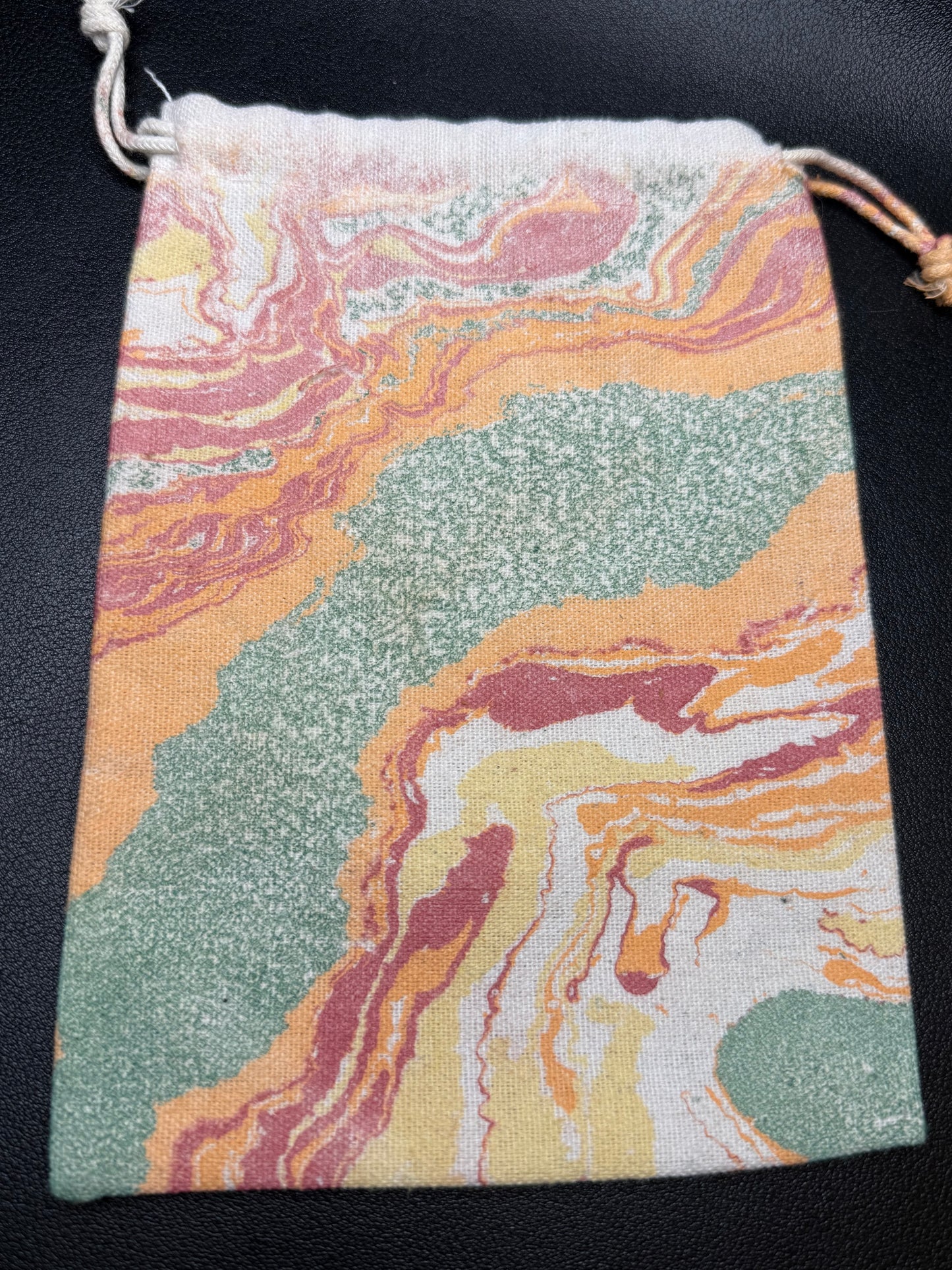 Mini canvas draw string bag
