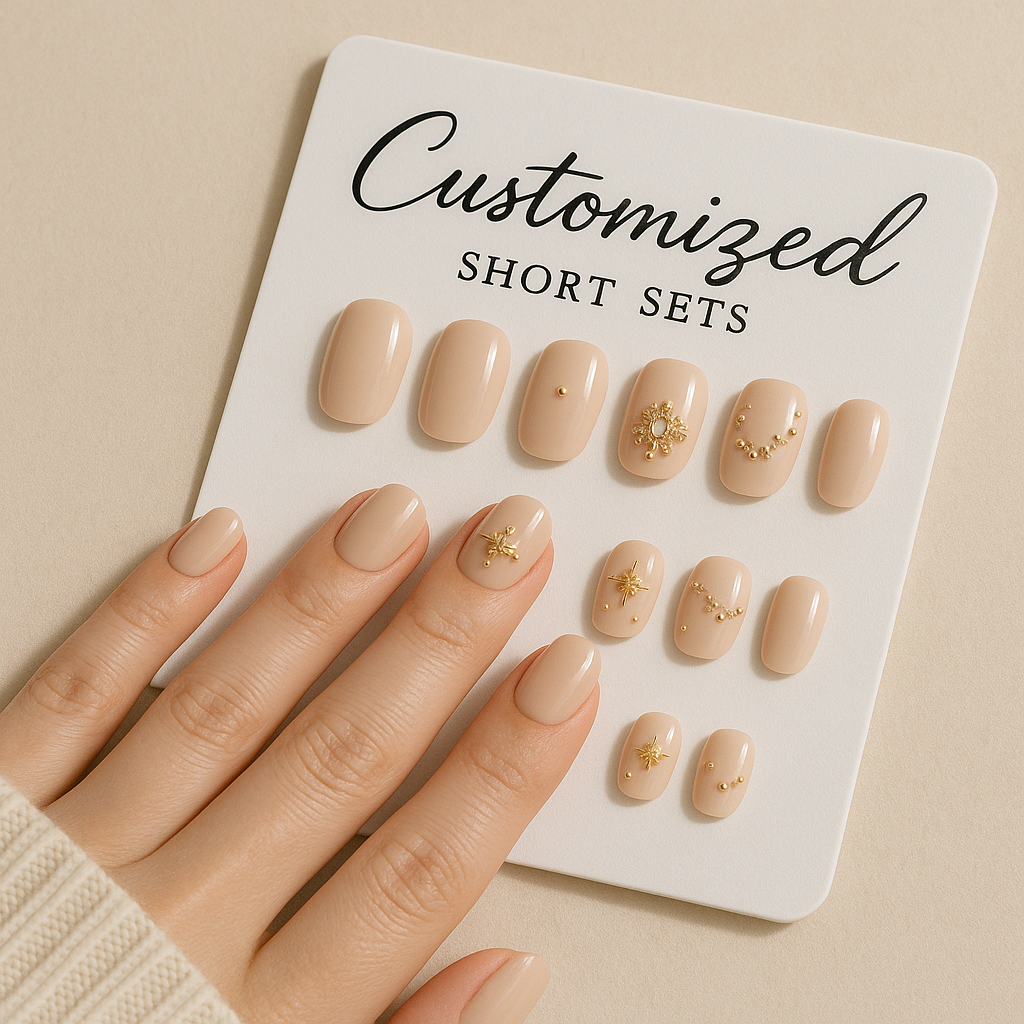 Custom Short Press-On Nails – Subtle, Personal, Refined