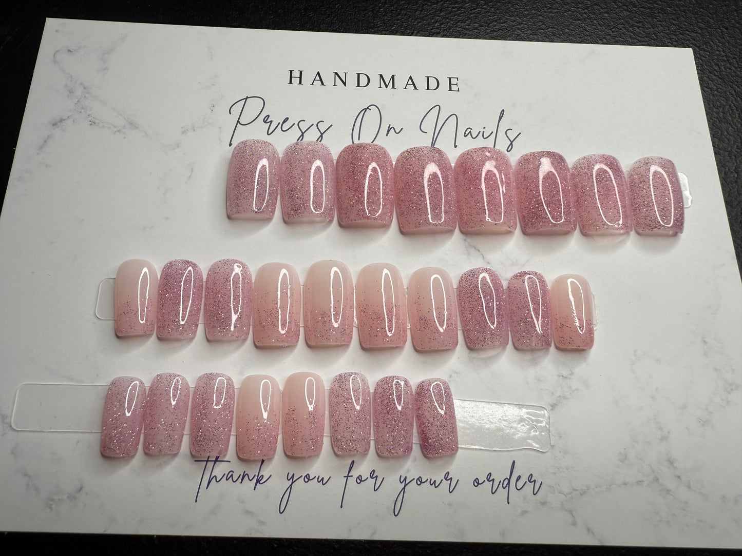 Handmade 24 piece short square press on set