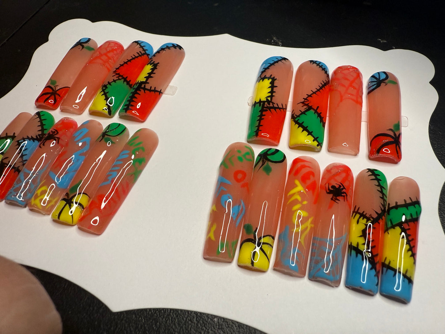 20 piece xxl handmade reusable Halloween press on nails
