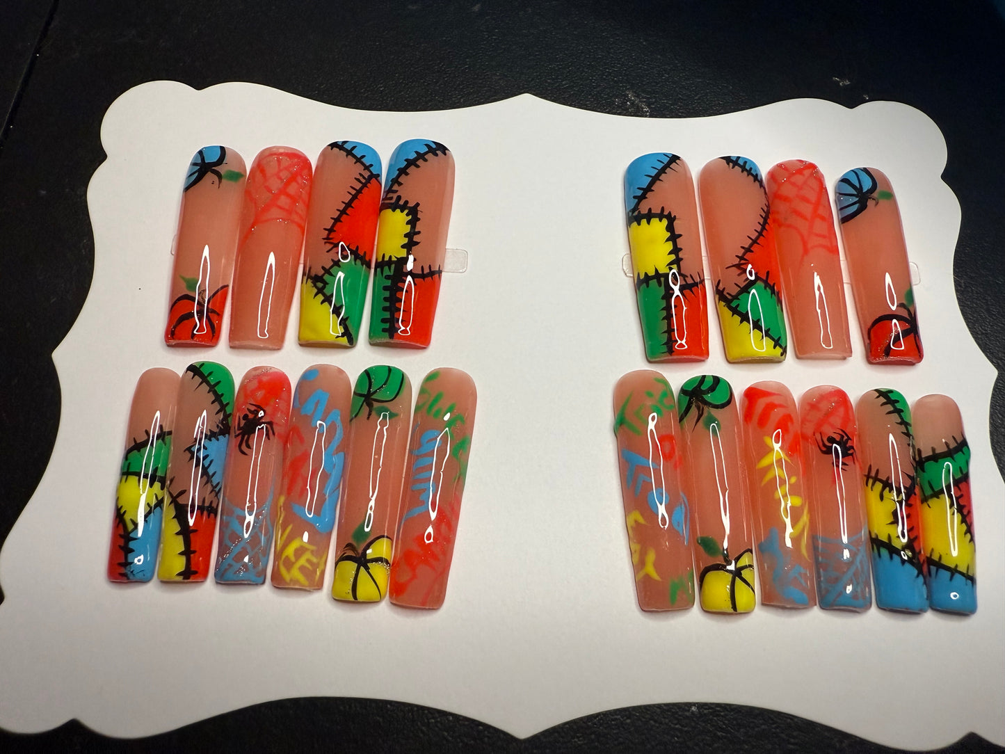 20 piece xxl handmade reusable Halloween press on nails