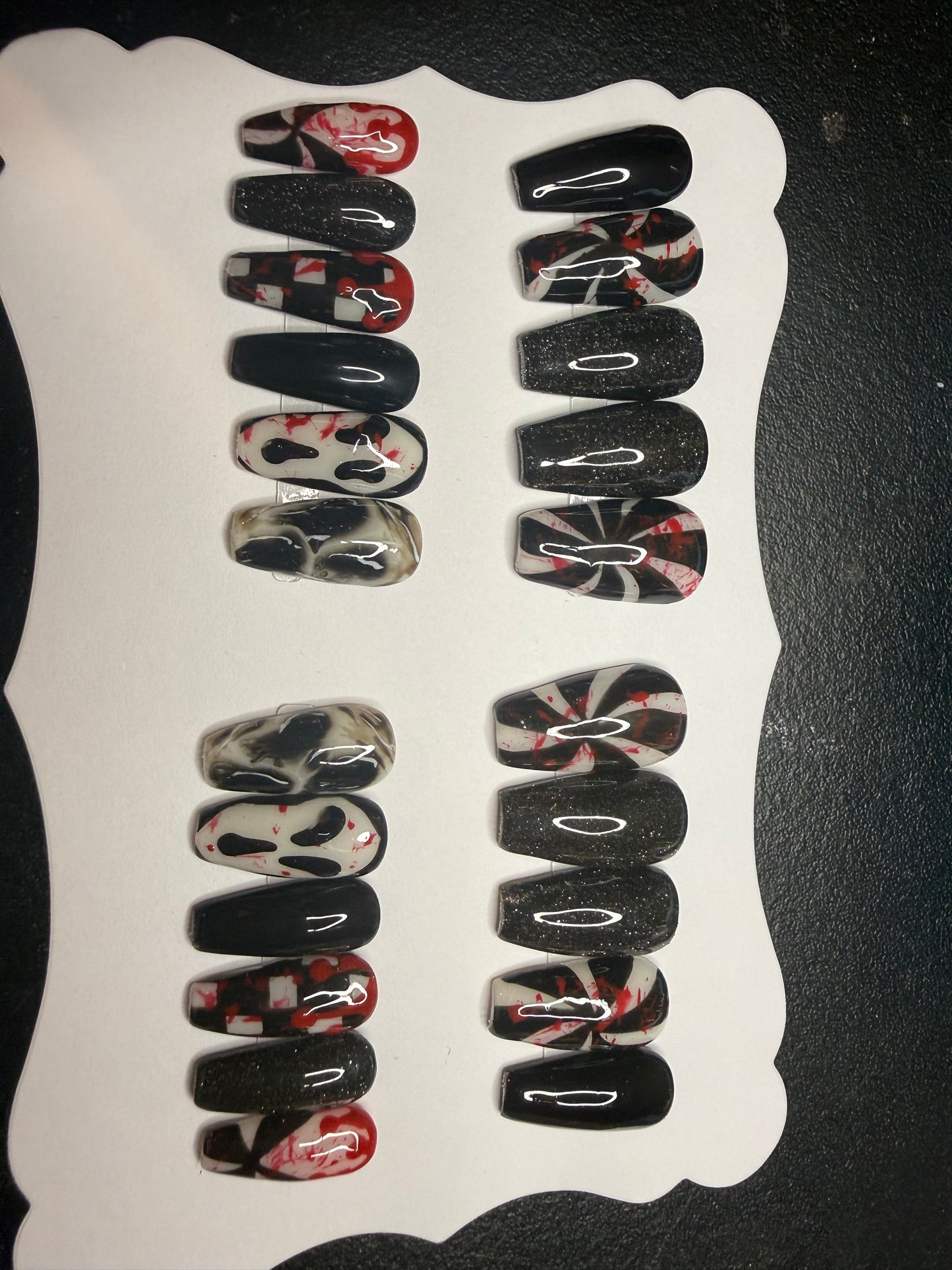 22 piece handmade Halloween reusable press on nails