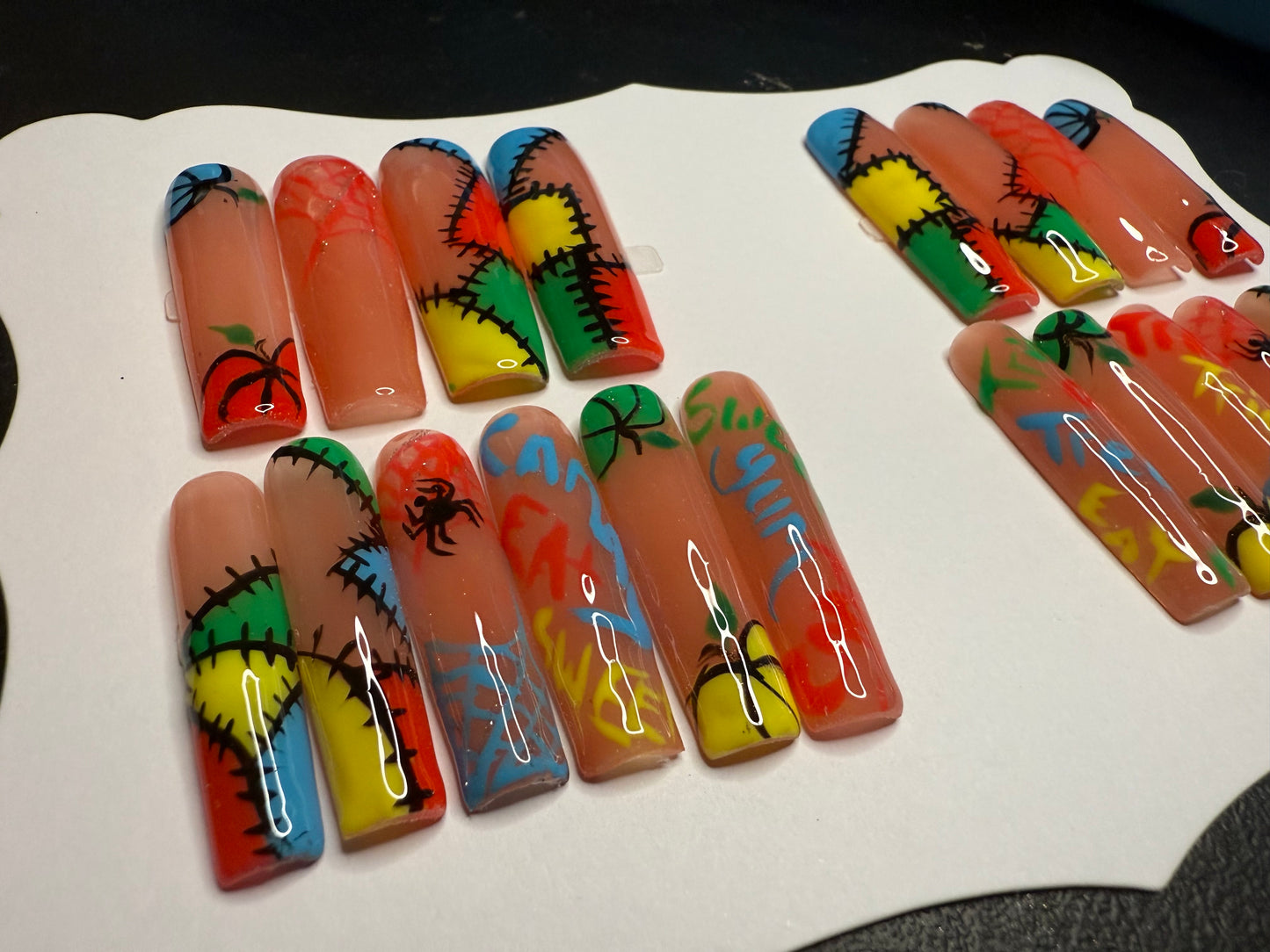 20 piece xxl handmade reusable Halloween press on nails