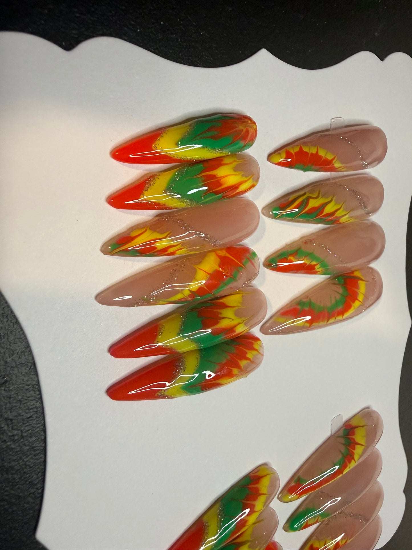 20 piece handmade reusable xxl stiletto press on nail set