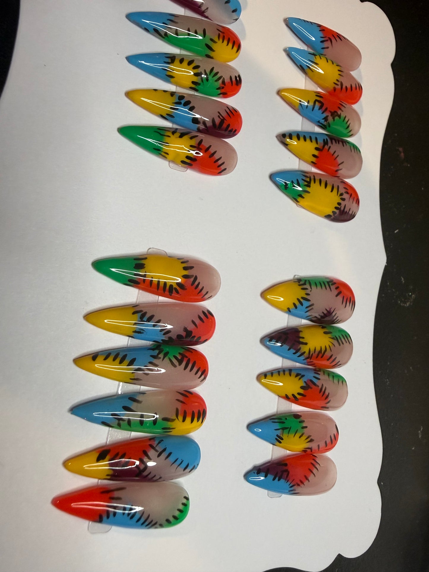 Xl stiletto 22 piece handmade Halloween reusable press ons