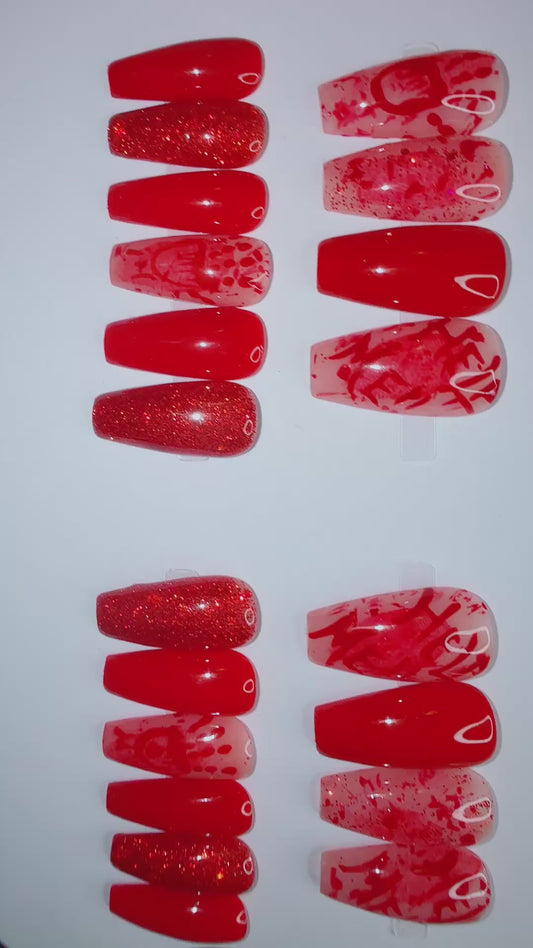 20 piece reusable Halloween handmade press on nail set